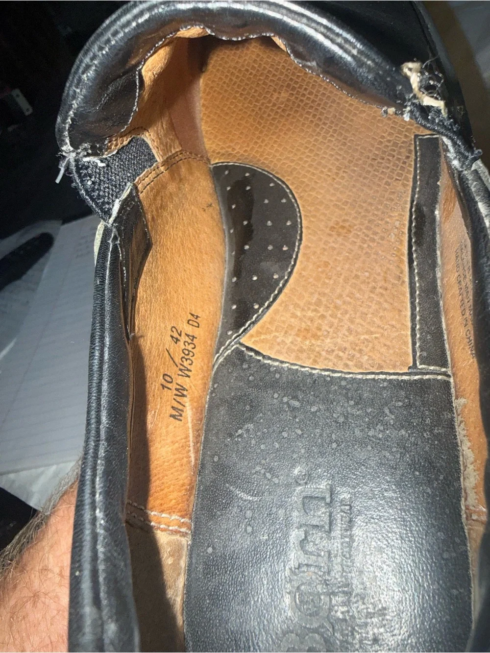 Florsheim Black Leather Slip-On Loafers with Contrast Stitching